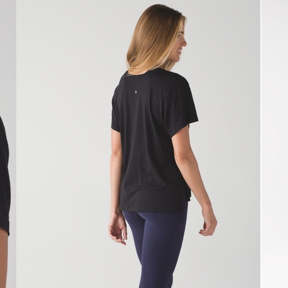 lululemon athletica Tops - Lululemon Jerico Crew Short Sleeve Women's 8 Black Pima Cotton